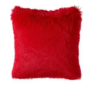 Red Fuzzy Pillow Cover